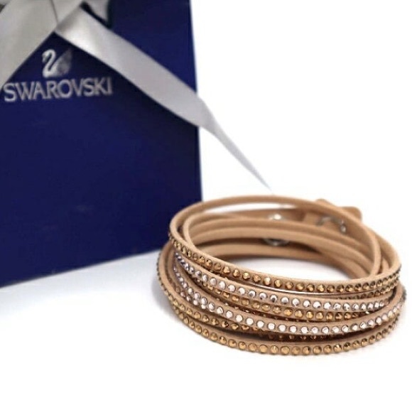 DISCONTINUED, Authentic Swarovski Slake Tan Wrap Bracelet ( choker ). BNIB. - Picture 1 of 12